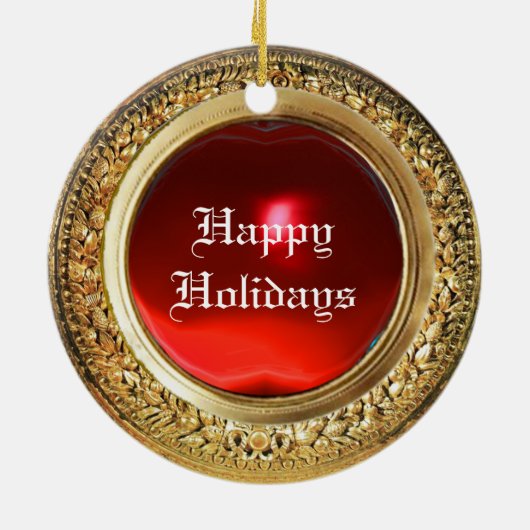 MINIATURE DOG PORTRAITS, Chocolate Labrador Keramisch Ornament (Achterkant)