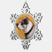 MINIATURE DOG PORTRAITS Fox Terrier Tin Sneeuwvlok Ornament (Rechts)