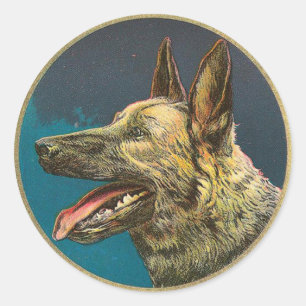 MINIATURE DOG PORTRAITS German Shepherd Ronde Sticker