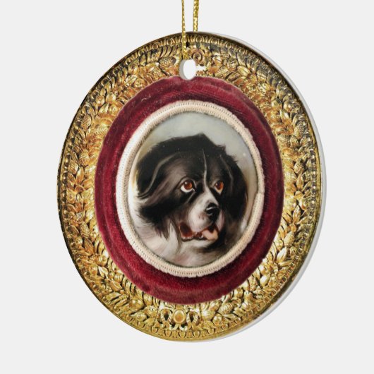 MINIATURE DOG PORTRAITS Newfoundland Keramisch Ornament (Links)
