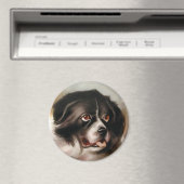 MINIATURE DOG PORTRAITS Newfoundland Magneet (Insitu (Vaatwasser))