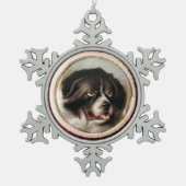 MINIATURE DOG PORTRAITS Newfoundland Tin Sneeuwvlok Ornament (Voorkant)