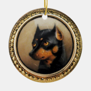 MINIATURE DOG PORTRAITS Pincher Keramisch Ornament