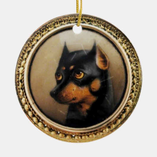 MINIATURE DOG PORTRAITS Pincher Keramisch Ornament (Voorkant)