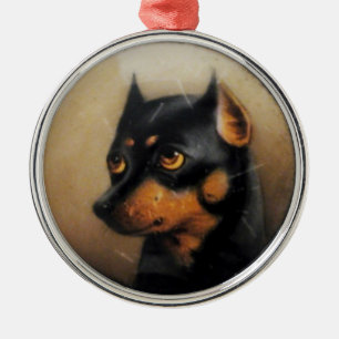 MINIATURE DOG PORTRAITS Pincher Metalen Ornament