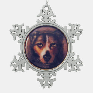 MINIATURE DOG PORTRAITS Pincher Tin Sneeuwvlok Ornament