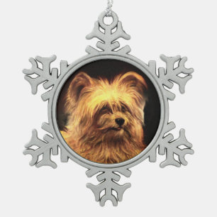 MINIATURE DOG PORTRAITS Skye Terrier Tin Sneeuwvlok Ornament