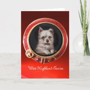 MINIATURE DOG PORTRAITS West Highland Terrier Feestdagen Kaart