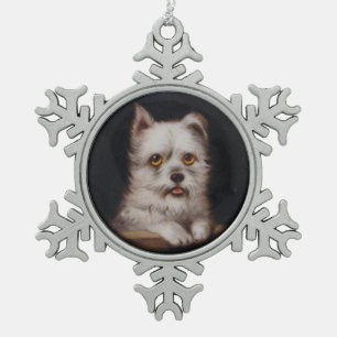 MINIATURE DOG PORTRAITS West Highland Terrier Tin Sneeuwvlok Ornament