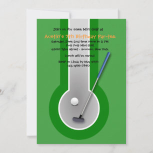 Miniature Golf Anniversaire Fête Invitation