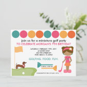 Miniature Golf Enfants Invitations de fête d'anniv (Debout devant)