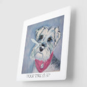 MINIATURE GRAY SCHNAUZER VIERKANTE KLOK (Hoek)