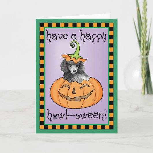 Miniature Halloween Poodle Kaart (Voorkant)