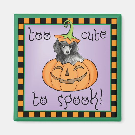 Miniature Halloween Poodle Magneet (Voorkant)