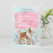 Miniature Horse Anniversaire Fête Invitation (Debout devant)