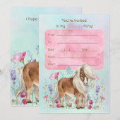 Miniature Horse Anniversaire Fête Invitation (Devant / Derrière)