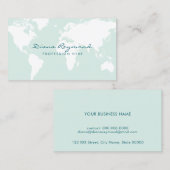 Miniature moderne, carte du monde sur bleu turquoi (Devant / Derrière)