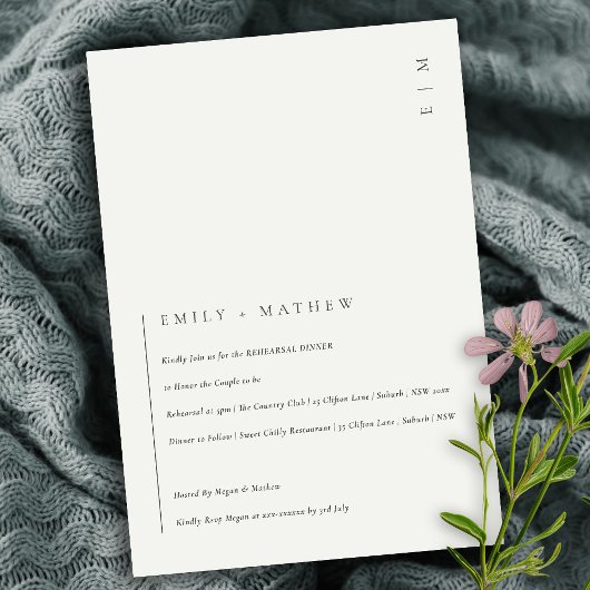 Miniature moderne Noir blanc Répétition Invitation