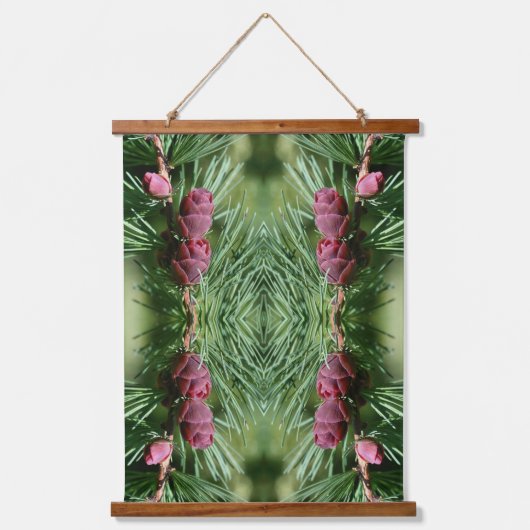 Miniature Pine Cones Close Up Abstract Pattern Hangend Wandkleed (Voorkant)