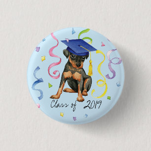Miniature Pinscher Afstuderen Ronde Button 3,2 Cm