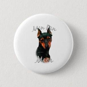 Miniature Pinscher (blk) Mam 2 Ronde Button 5,7 Cm