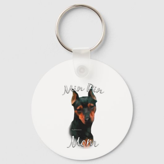 Miniature Pinscher (blk) Mam 2 Sleutelhanger (Voorkant)