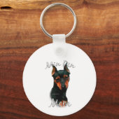 Miniature Pinscher (blk) Mam 2 Sleutelhanger (Voorkant)