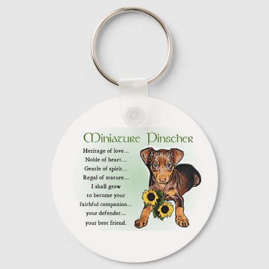 Miniature Pinscher Gifts Sleutelhanger (Voorkant)