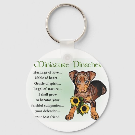 Miniature Pinscher Gifts Sleutelhanger (Voorkant)