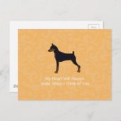 Miniature Pinscher Greetings Briefkaart (Voorkant / Achterkant)