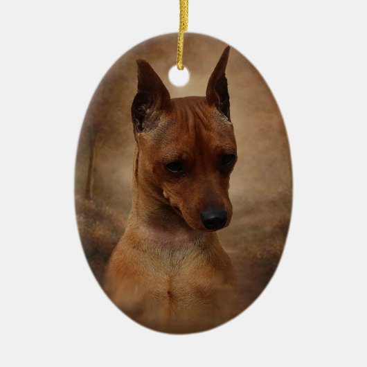 Miniature Pinscher Keramisch Ornament (Voorkant)