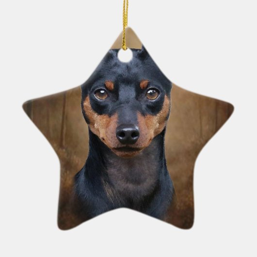 Miniature Pinscher Keramisch Ornament (Voorkant)