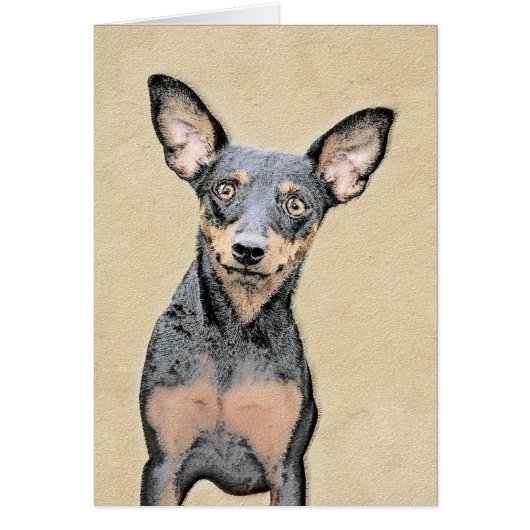 Miniature Pinscher Painting Cute Original Dog Art (Devant)
