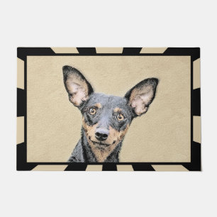 Miniature Pinscher Schilderij Mooie Originele Hond Deurmat