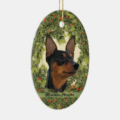 Miniature Pinscher Wreath Keramisch Ornament (Rechts)