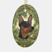 Miniature Pinscher Wreath Keramisch Ornament (Links)