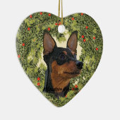 Miniature Pinscher Wreath Keramisch Ornament (Rechts)