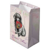 Miniature Poodle Heart Mam Medium Cadeauzakje (Achterkant Gekanteld)