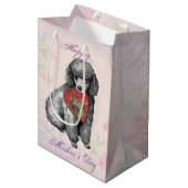 Miniature Poodle Heart Mam Medium Cadeauzakje (Voorkant Gekanteld)