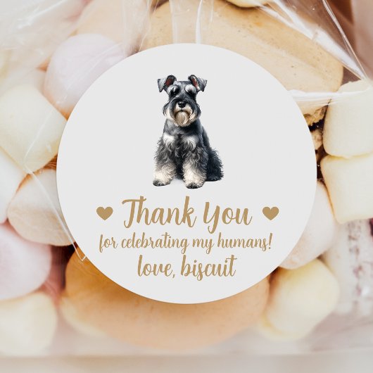 Miniature Schnauzer Chien Mariage Faveur Stickers