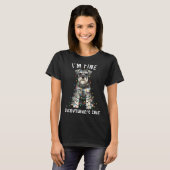 Miniature Schnauzer Christmas I'm Fine Everything T-shirt (Voorkant volledig)