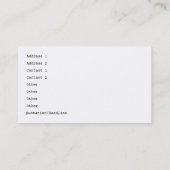 Miniature Schnauzer Cravate Animaux Cartes de visi (Dos)