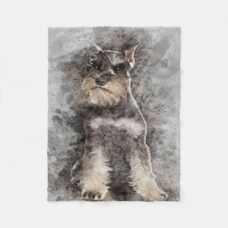 Miniature Schnauzer Dog Blanket Fleece Deken