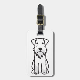 Miniature Schnauzer Dog Cartoon Bagagelabel