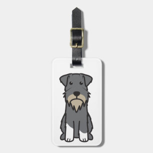Miniature Schnauzer Dog Cartoon Bagagelabel