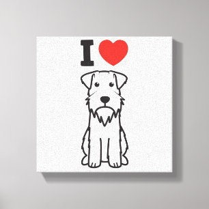 Miniature Schnauzer Dog Cartoon Canvas Afdruk