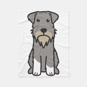 Miniature Schnauzer Dog Cartoon Fleece Deken