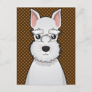 Miniature Schnauzer Dog Cartoon Paws Briefkaart