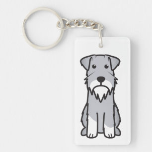 Miniature Schnauzer Dog Cartoon Sleutelhanger