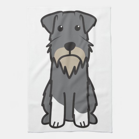 Miniature Schnauzer Dog Cartoon Theedoek (Verticaal)